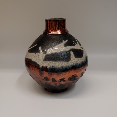 #220724A Raku Copper, White Crackle and Black $32 at Hunter Wolff Gallery